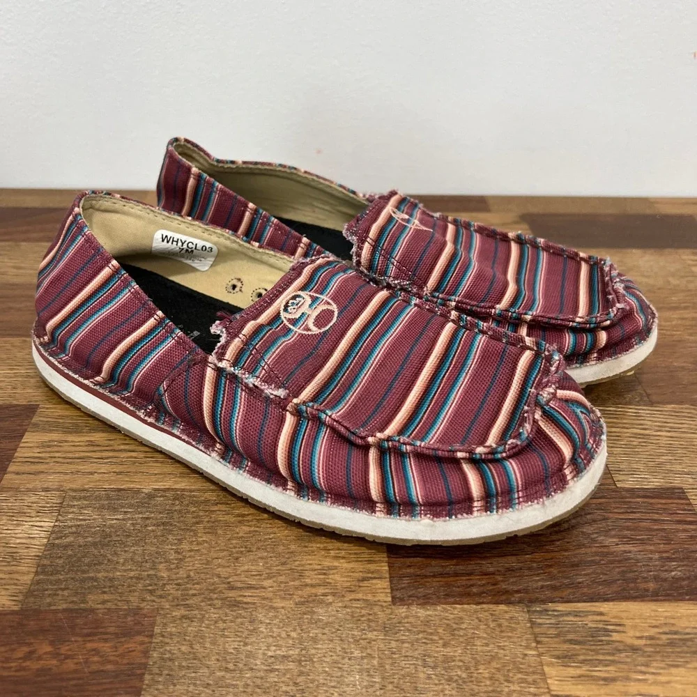 Twisted‎ X Womens Hooey Serape Slip On 7 Canvas Stripe Multicolor Beach Western